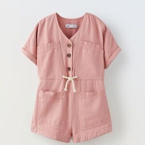 Zara Drawstring Denim Jumpsuit